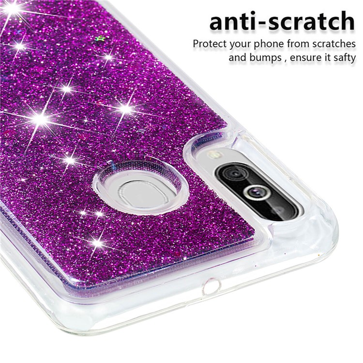 Dynamic Glitter Powder Sequins TPU Phone Cover for Samsung Galaxy M40 / A60 - Purple-5