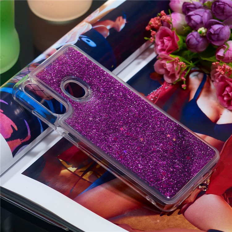 Dynamic Glitter Powder Sequins TPU Phone Cover for Samsung Galaxy M40 / A60 - Purple-7