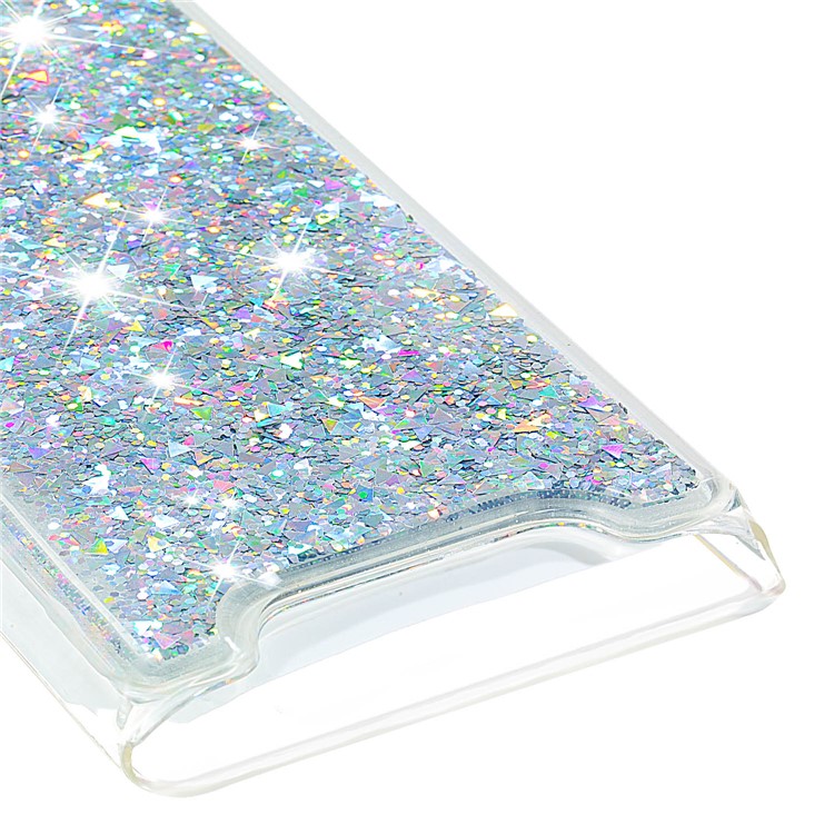 Dynamic Glitter Powder Sequins TPU Back Phone Casing for Samsung Galaxy A90 / A80 - Silver-5
