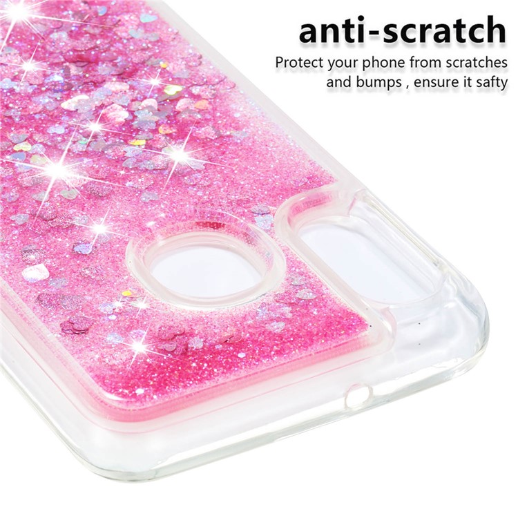 Dynamische Glitter Puder Pailletten TPU Telefon Shell Für Samsung Galaxy A20E / A10e - Rosa-5