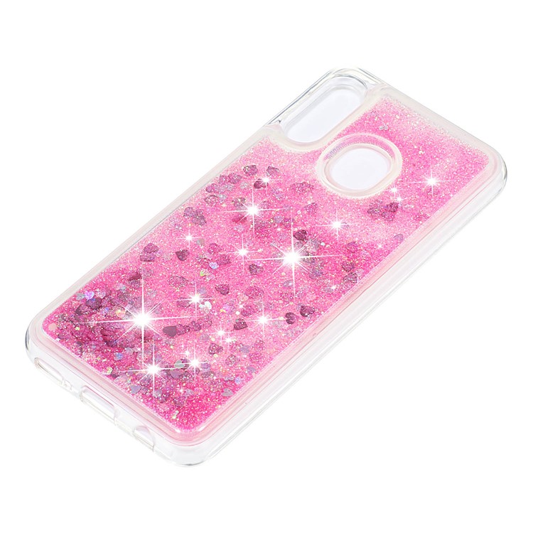 Dynamische Glitter Puder Pailletten TPU Telefon Shell Für Samsung Galaxy A20E / A10e - Rosa-6
