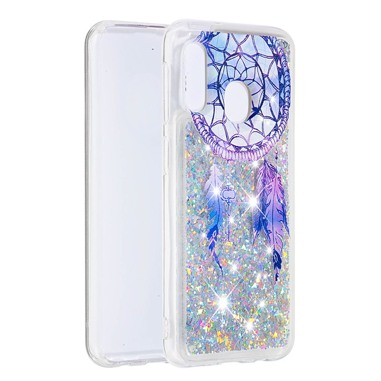 Floating Glitter Powder Sequins TPU Back Case Shell for Samsung Galaxy A20e / A10e - Dream Catcher-3