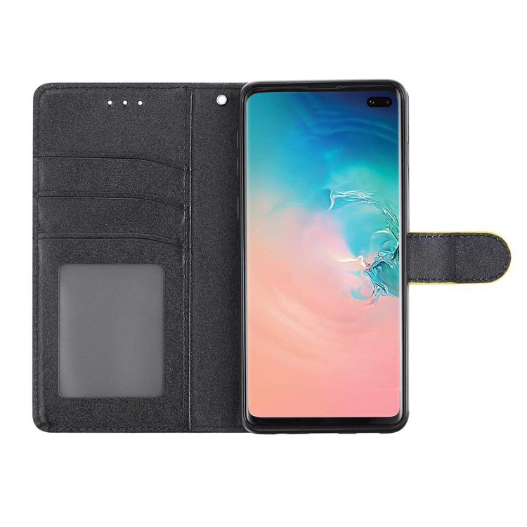 Bee Style Silk Texture Leather Wallet Case for Samsung Galaxy S10 - Black-5