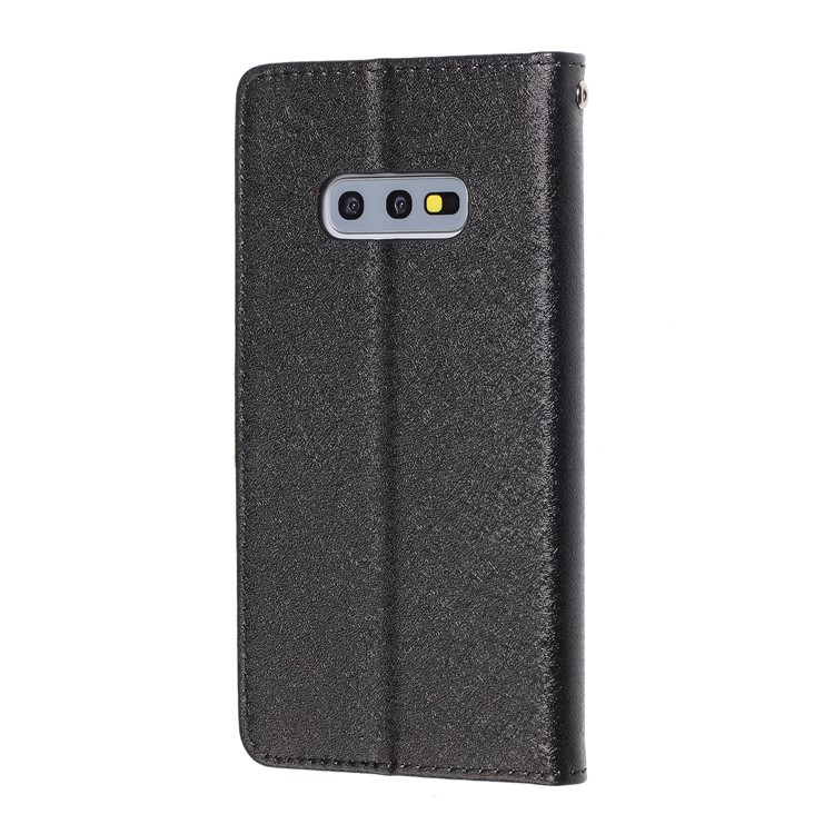 Crazy Horse Leather Stand Wallet Phone Shell Casing for Samsung Galaxy S10e - Black-4