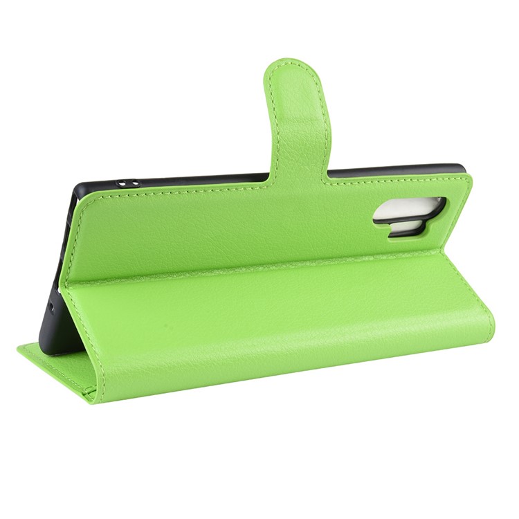 Litchi Texture Wallet Leather Phone Cover for Samsung Galaxy Note 10 Plus/Note 10 Plus 5G - Green-5