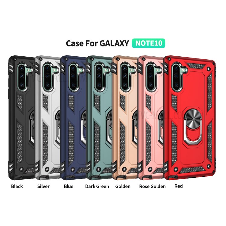 Hybrid PC TPU Kickstand Armor Phone Case for Samsung Galaxy Note 10 / Note 10 5G - Green-2