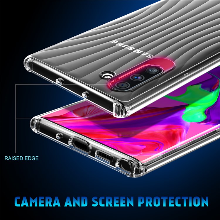 Wave Texture Shock-proof Transparent TPU Phone Cover Case for Samsung Galaxy Note 10-3