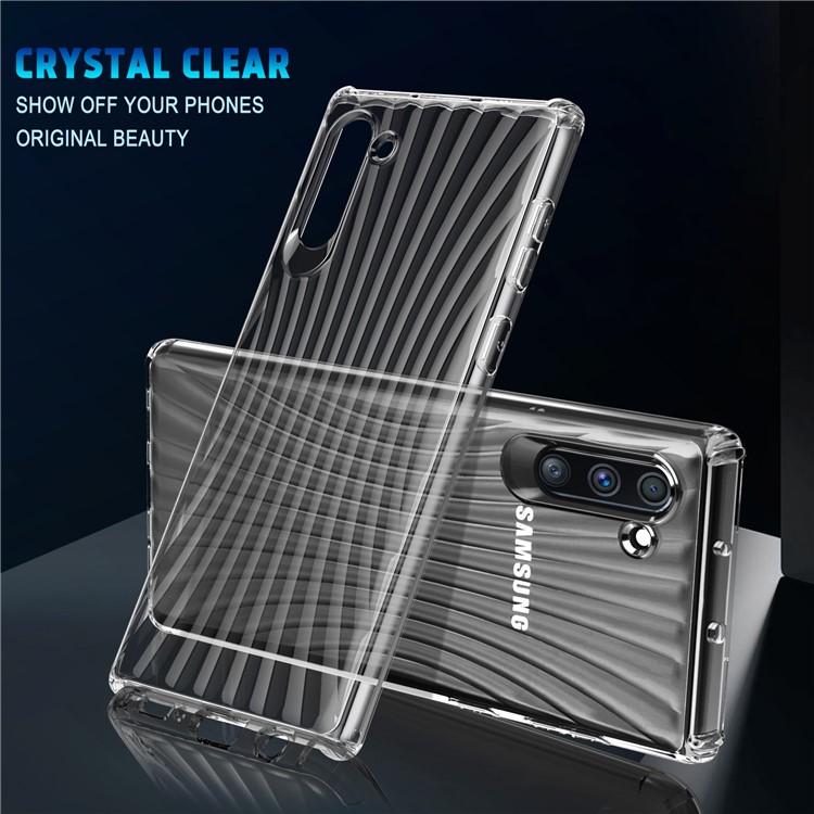 Wave Texture Shock-proof Transparent TPU Phone Cover Case for Samsung Galaxy Note 10-5