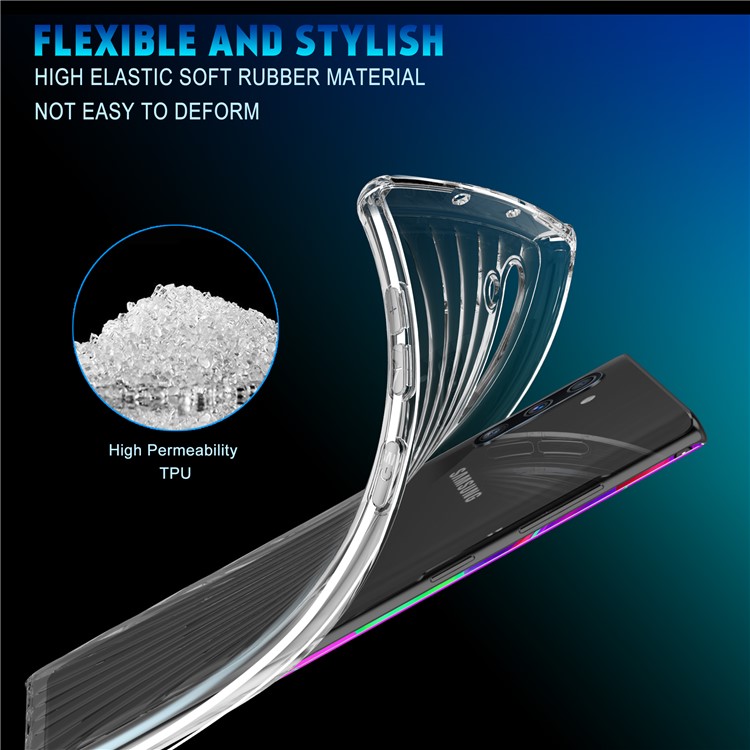 Wave Texture Shock-proof Transparent TPU Phone Cover Case for Samsung Galaxy Note 10-6