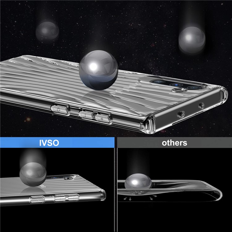 Wave Texture Shock-proof Transparent TPU Phone Cover Case for Samsung Galaxy Note 10-7