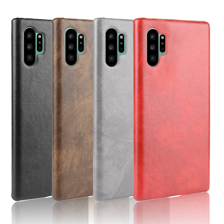 Litchi Texture PU Leather Coated PC Shell for Samsung Galaxy Note 10 Pro - Black-7