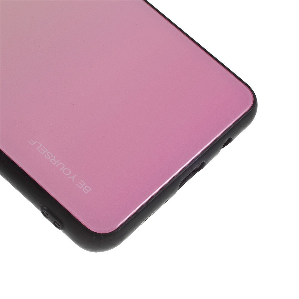 Gradient Color Glass + TPU Phone Cover Casing for Samsung Galaxy S10 5G - Gold / Pink-5