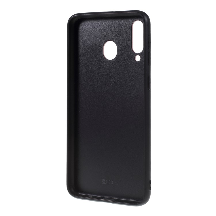 Vetro Temperato Anti-impronta Colore Temperato + Fondello Ibrido In TPU Per Samsung Galaxy M30 / A40s - Viola / Blu-3