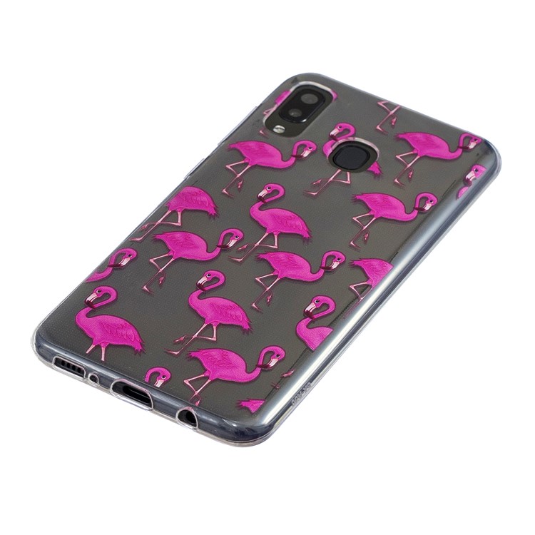 Muster Druck TPU Zurück Fall Für Samsung Galaxy A20 / A30 - Flamingo-2