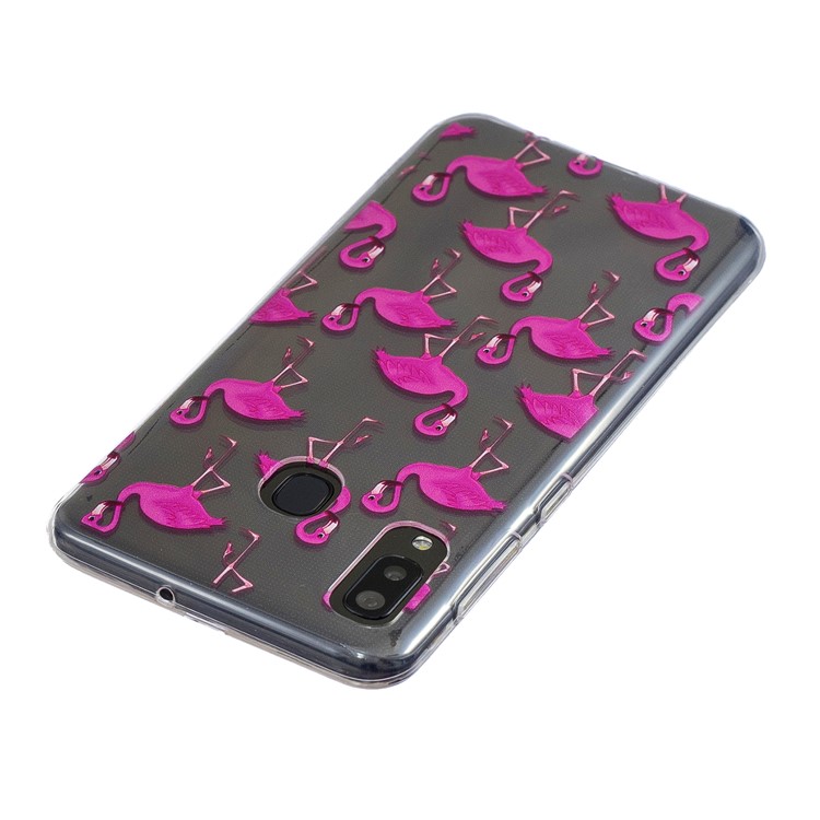 Muster Druck TPU Zurück Fall Für Samsung Galaxy A20 / A30 - Flamingo-3