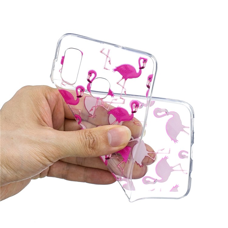 Muster Druck TPU Zurück Fall Für Samsung Galaxy A20 / A30 - Flamingo-4