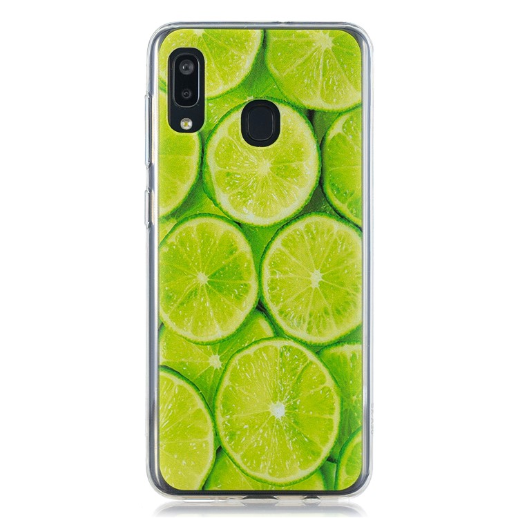 Pattern Printing TPU Back Case for Samsung Galaxy A20/A30 - Green Lemon-1
