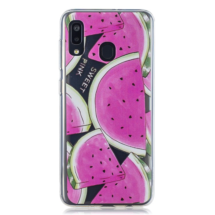 Musterdruck TPU Zurück Fall Für Samsung Galaxy A20 / A30 - Wassermelone-1