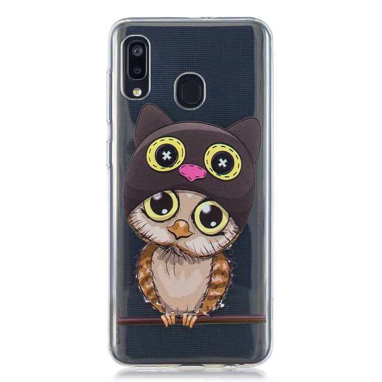 Pattern Printing TPU Back Case for Samsung Galaxy A20/A30 - Owl-1