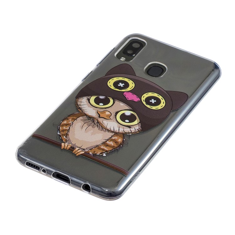Pattern Printing TPU Back Case for Samsung Galaxy A20/A30 - Owl-2