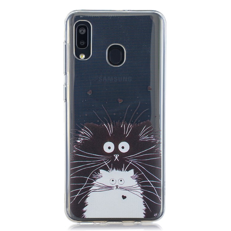 Pattern Printing TPU Back Case for Samsung Galaxy A20/A30 - Two Cats-1