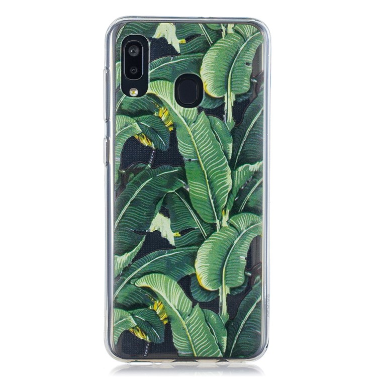 Pattern Printing TPU Back Case for Samsung Galaxy A20/A30 - Banana Leaf-1