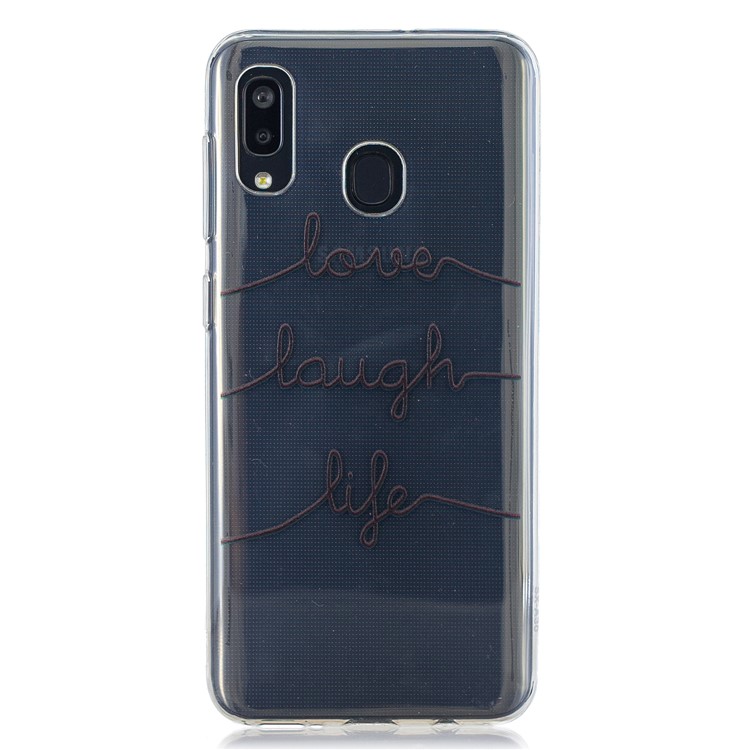 Muster Druck TPU Zurück Fall Für Samsung Galaxy A20 / A30 - Englische Zeichen-1