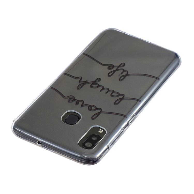 Muster Druck TPU Zurück Fall Für Samsung Galaxy A20 / A30 - Englische Zeichen-3