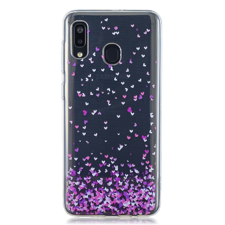 Pattern Printing TPU Back Case for Samsung Galaxy A20/A30 - Hearts-1