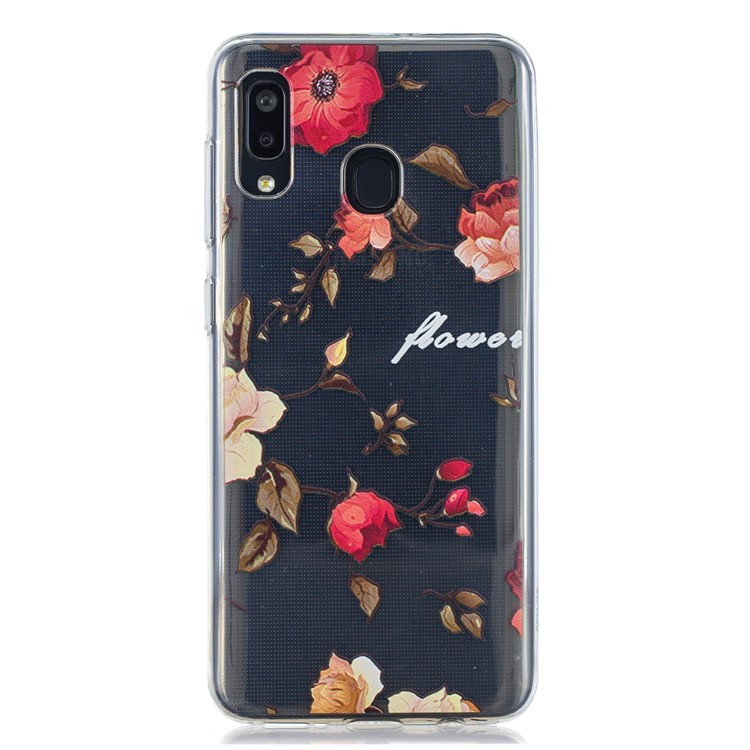 Pattern Printing TPU Back Case for Samsung Galaxy A20/A30 - Vivid Flowers-1