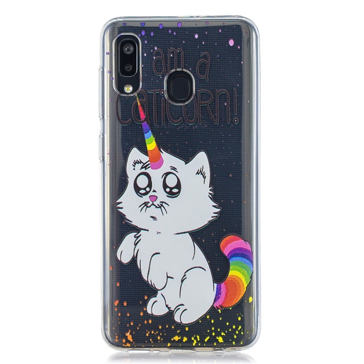 Pattern Printing TPU Back Case for Samsung Galaxy A20/A30 - I'm A Caticorn-1