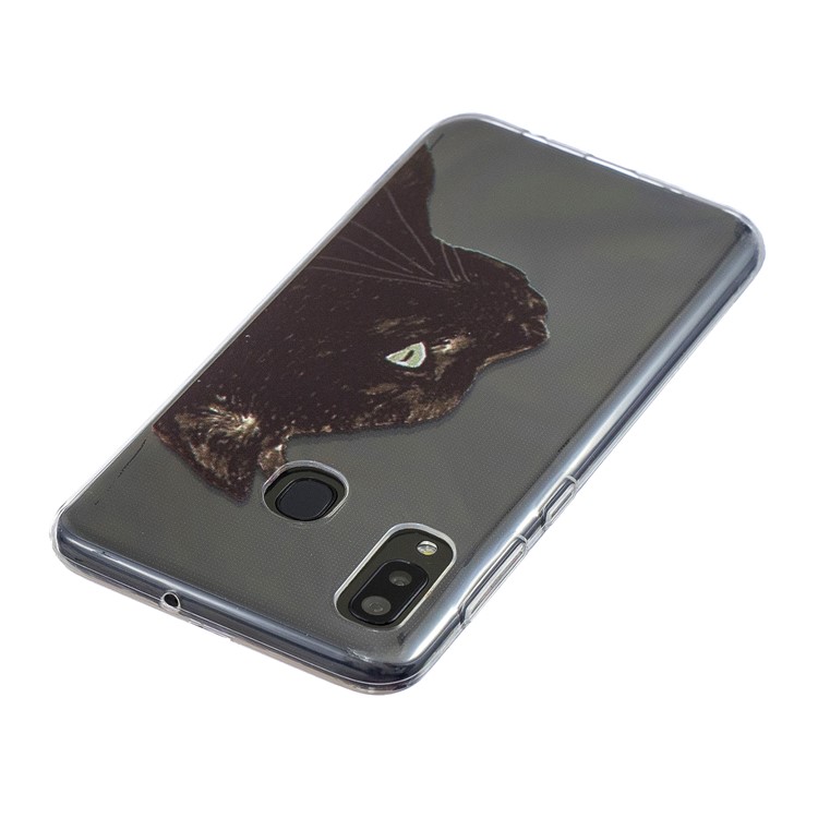 Pattern Printing TPU Back Case for Samsung Galaxy A20/A30 - Black Cat-3