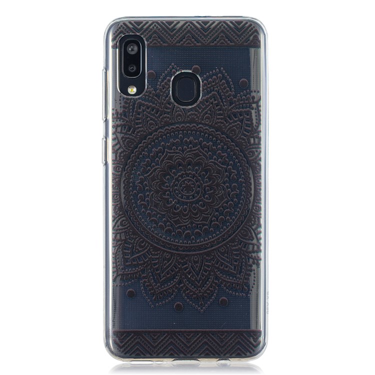 Muster Druck TPU Zurück Fall Für Samsung Galaxy A20 / A30 - Mandala-Blume-1
