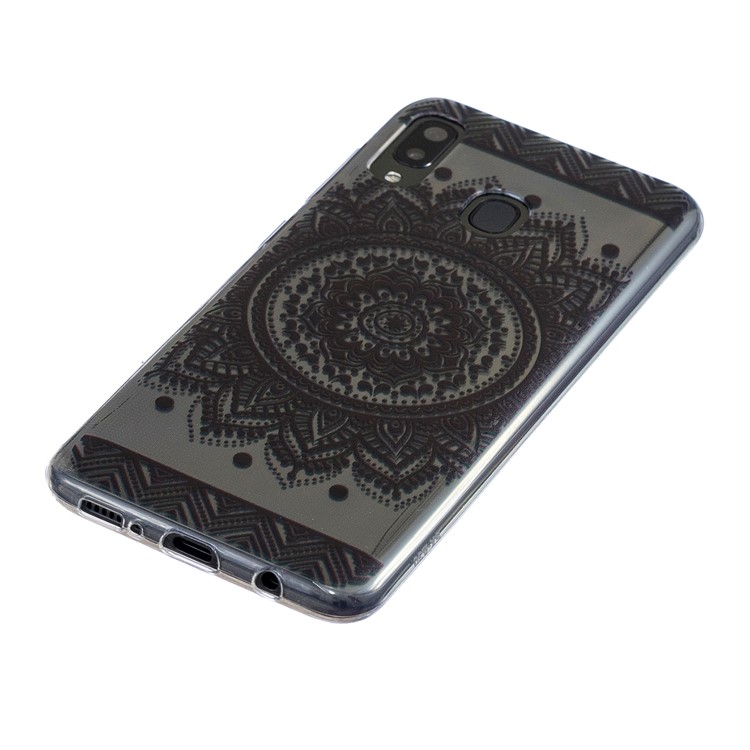 Muster Druck TPU Zurück Fall Für Samsung Galaxy A20 / A30 - Mandala-Blume-2