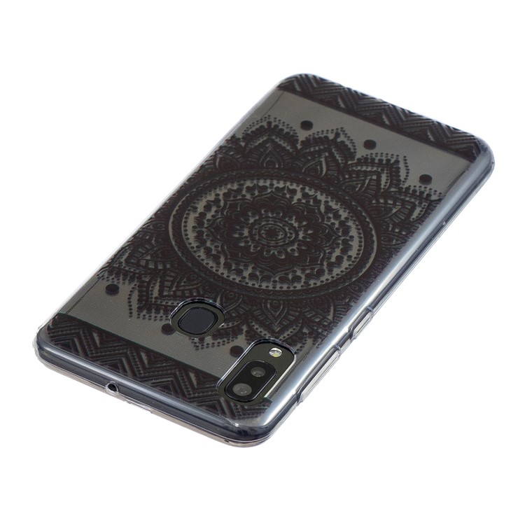 Muster Druck TPU Zurück Fall Für Samsung Galaxy A20 / A30 - Mandala-Blume-3