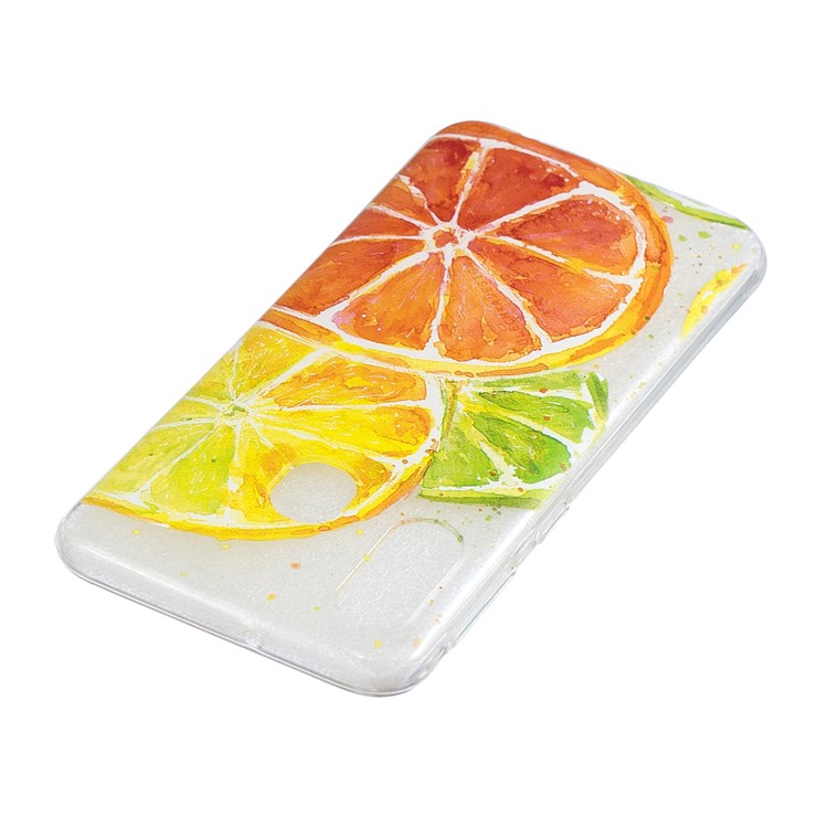 Pattern Printing TPU Shell Case for Samsung Galaxy A40 - Colorized Lemon-3