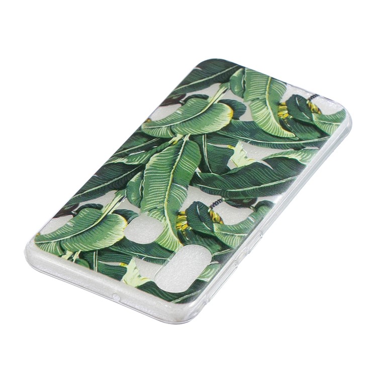 Pattern Printing TPU Shell Case for Samsung Galaxy A40 - Banana Leaf-3