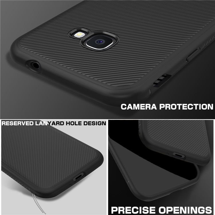 Jazz Series Twill Texture TPU Mobile Phone Casing for Samsung Galaxy Xcover 4s / Galaxy Xcover 4 - Black-4