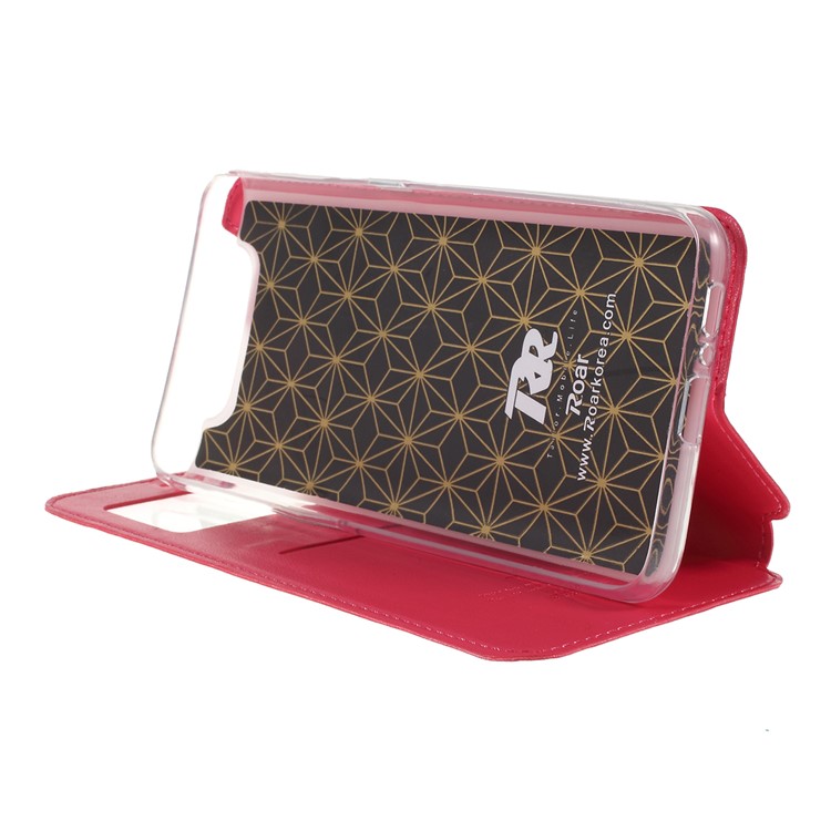 ROAR Visão De Couro Nobre Stand Case Para Samsung Galaxy A80 / A90 - Vermelho-2
