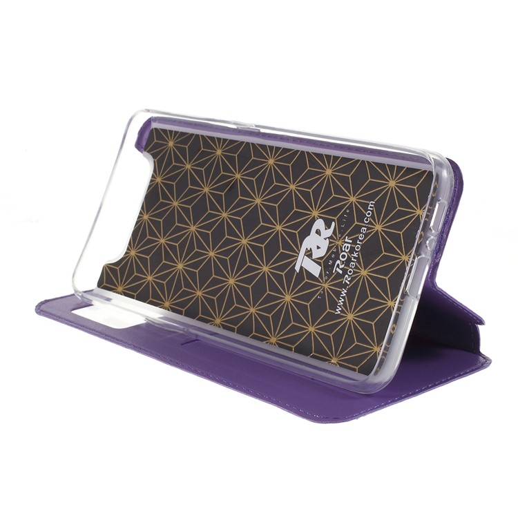 ROAR Visão De Couro Nobre Stand Case Para Samsung Galaxy A80 / A90 - Roxa-2