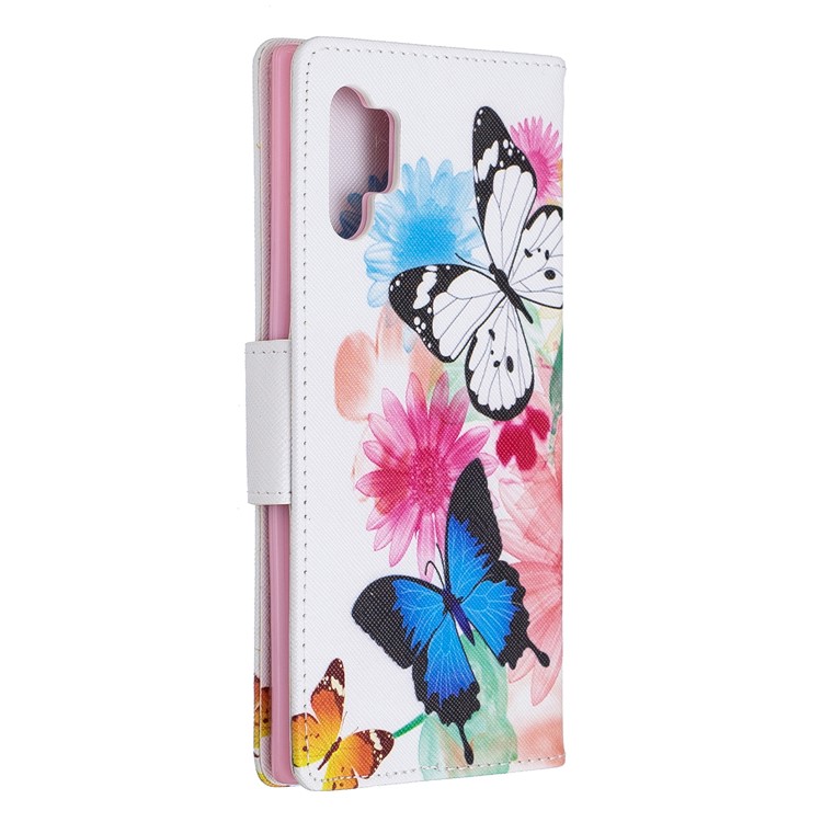 Pattern Printing Wallet Stand Flip Leather Phone Case for Samsung Galaxy Note 10 Pro - Butterflies-3