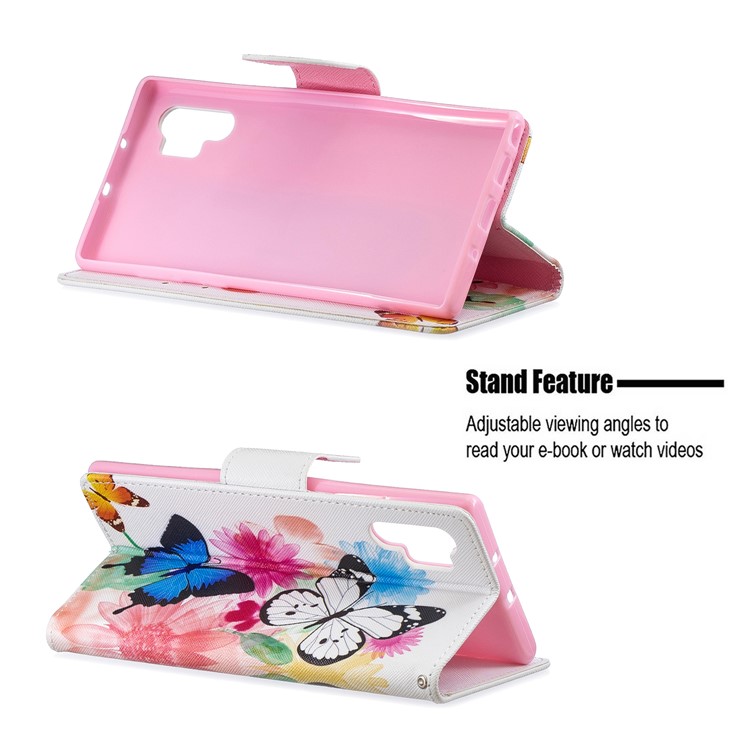 Pattern Printing Wallet Stand Flip Leather Phone Case for Samsung Galaxy Note 10 Pro - Butterflies-5