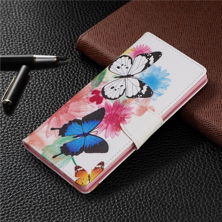 Pattern Printing Wallet Stand Flip Leather Phone Case for Samsung Galaxy Note 10 Pro - Butterflies-7