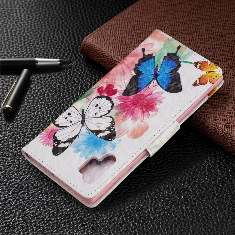 Pattern Printing Wallet Stand Flip Leather Phone Case for Samsung Galaxy Note 10 Pro - Butterflies-8