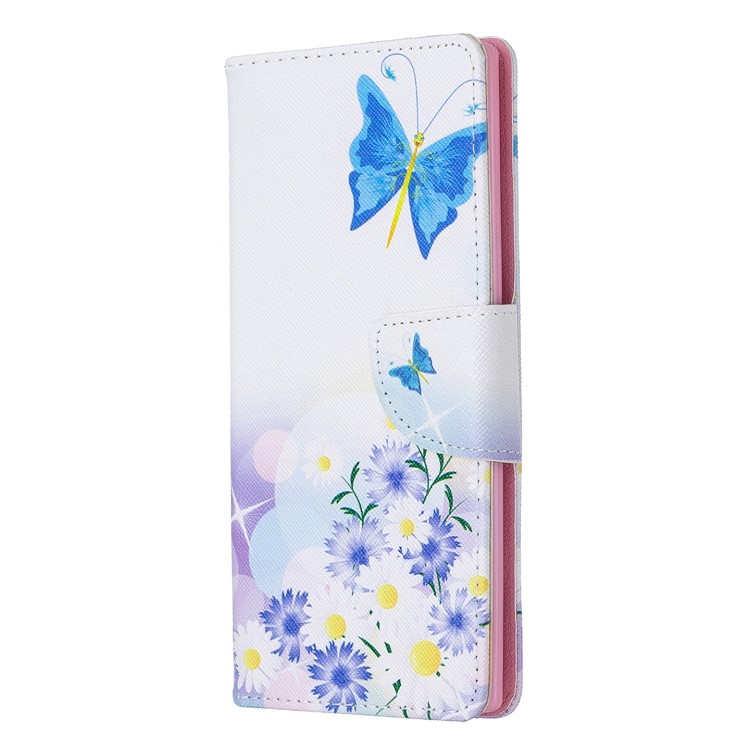 Printing Style PU Leather Flip Stand Phone Case for Samsung Galaxy Note 10/Note 10 5G - Blue Butterflies-2
