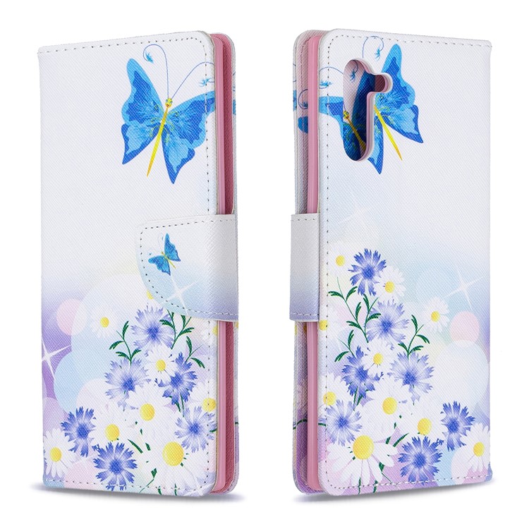 Printing Style PU Leather Flip Stand Phone Case for Samsung Galaxy Note 10/Note 10 5G - Blue Butterflies-4