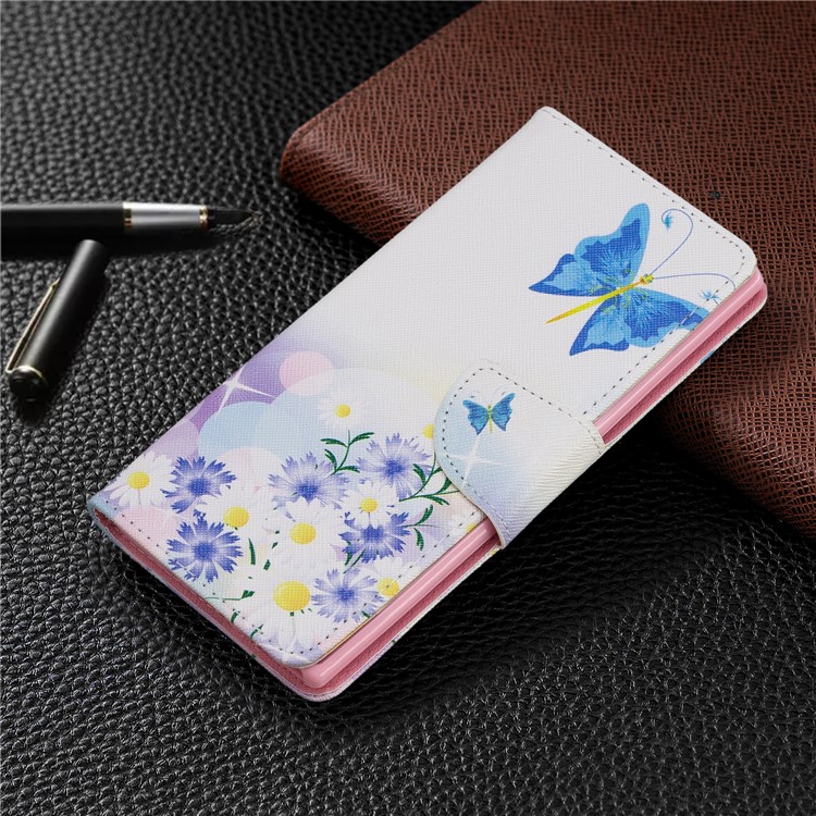 Printing Style PU Leather Flip Stand Phone Case for Samsung Galaxy Note 10/Note 10 5G - Blue Butterflies-7