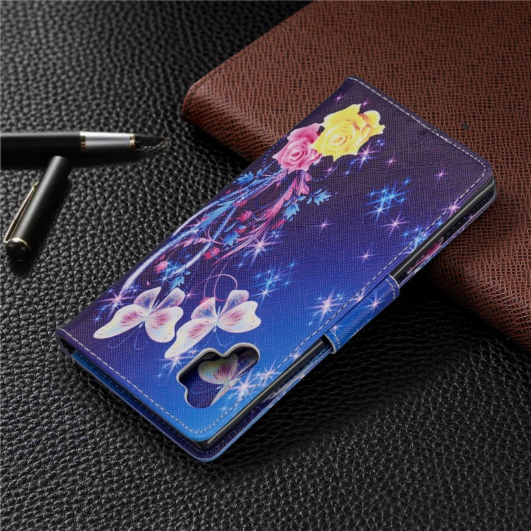 Pattern Printing Leather Wallet Phone Case for Samsung Galaxy Note 10 Pro - Butterfly and Flower-8