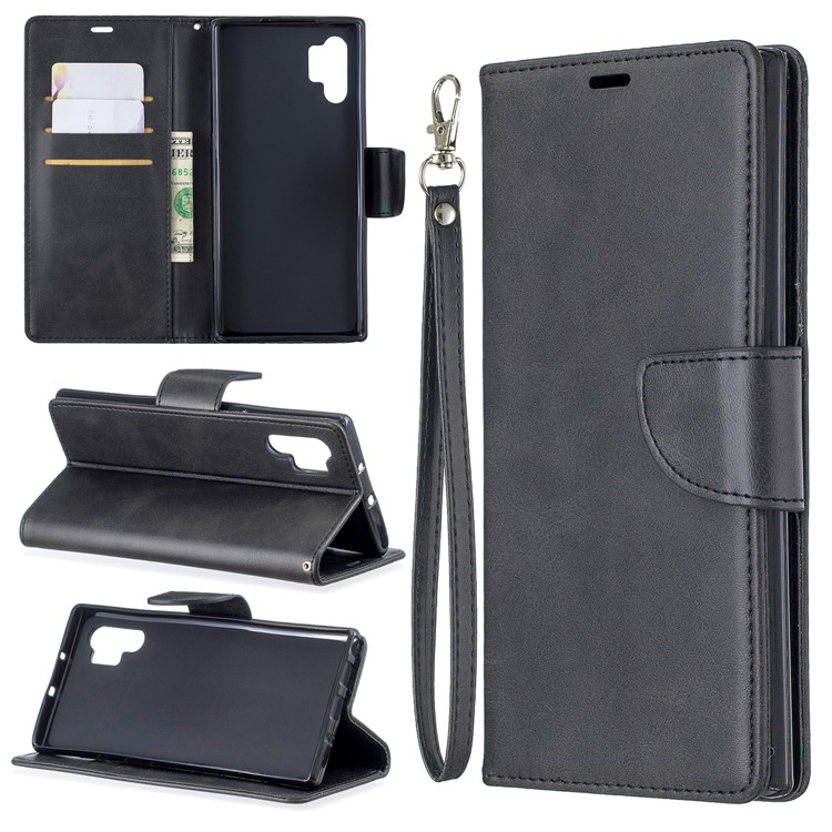 PU Leather + TPU Wallet Casing for Samsung Galaxy Note 10 Plus/Note 10 Plus 5G - Black-1