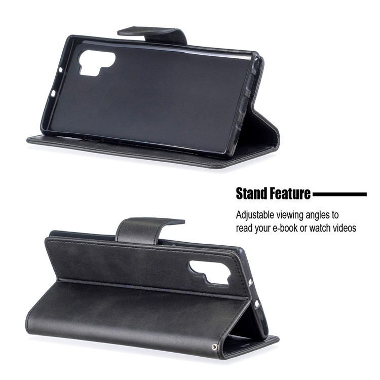 PU Leather + TPU Wallet Casing for Samsung Galaxy Note 10 Plus/Note 10 Plus 5G - Black-5